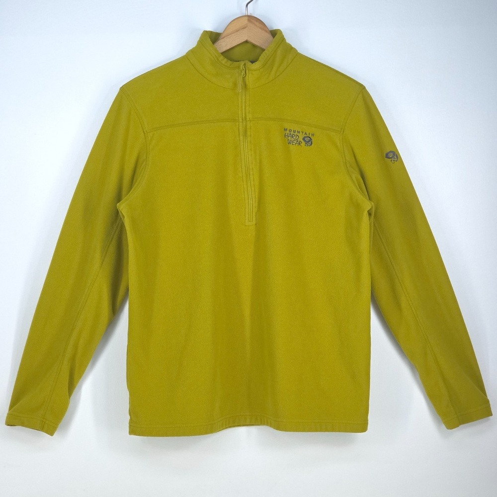 Mountain Hardwear Half Zip Fleece Pullover Men's Large Green Outdoor Hiking Gorp